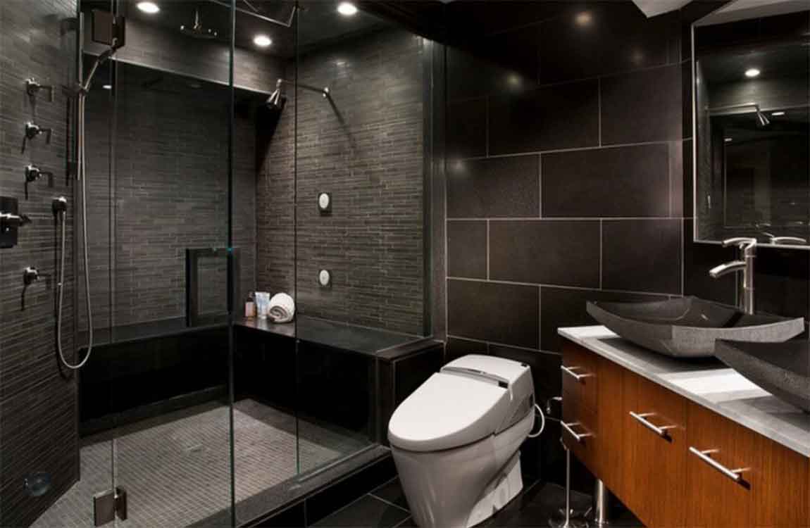 How To Using Black Paint In A Bathroom, Black Tile Paint
